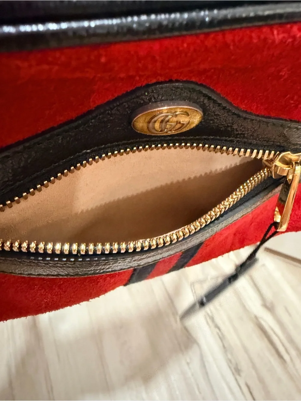 Gucci Ophidia Red Suede Small Belt Bag 85/34 + Gucci Dust Bag
